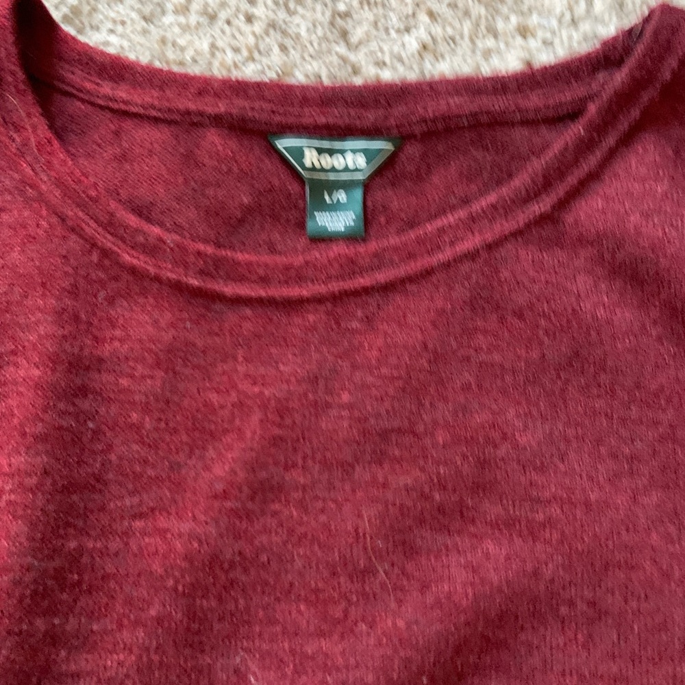 Roots brand red sweater